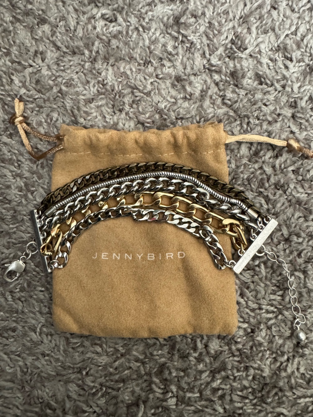 Jenny Bird Two-Tone Multi-Chain Bracelet in Gold & Silver